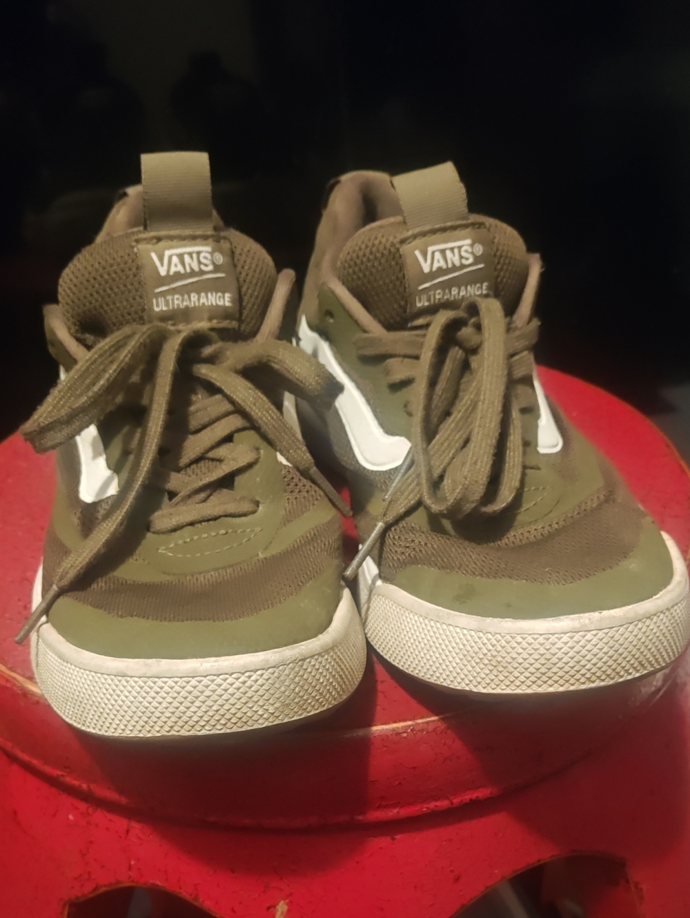 Vans Ultrarange Olive Brown Sneakers with White Side Stripe